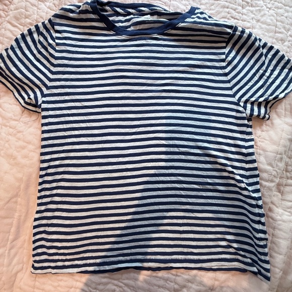 J. Crew Blue and White Striped Tee